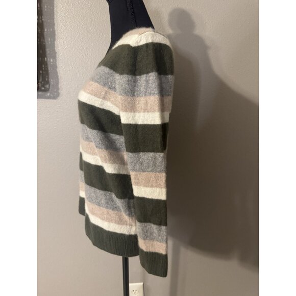 41Hawthorne Sweater L Large 100% Cashmere Green Cream Ivory Gray Flaw - Picture 8 of 8